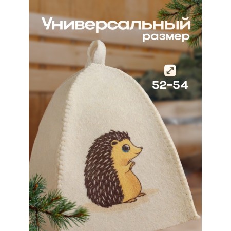 Bath hat with a children's print "Hedgehog", white-2