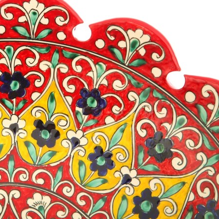 Largan Rishtan ceramics "Flowers", 41 cm, yellow mix, corrugated-3