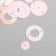 Sequins "circle in the ring" white-pink set 30 g d = 2 cm