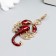 Metal keychain, enamel "Red Scorpio" 10x3 cm