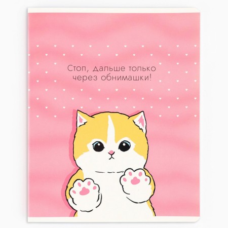 Notebook in a cage, 48 sheets A5 on a paper clip 5 pcs., Inner block No. 1 Mix “September 1: a cat with the paws” Twin Laca, UV lacquer-8