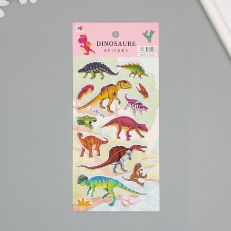 Plastic sticker soft "dinosaur era" mix 22x10 cm-2