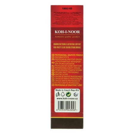 Chernographic pencil Koh-I-Noor 1860 4B Gold Star, professional-1