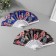 Fan plastic, textile "feathers and flowers" mix 23 cm