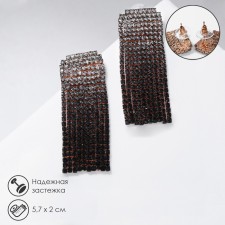 Hanging earrings with rhinestones 
