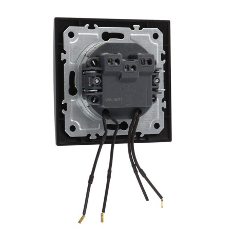 Tot Elegant switch, 10 a, 2 cl., With backlight, hidden, black-3