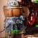 Fountain "Elephants by the water, barrels and jugs" 12x18x25 cm (with backlight)