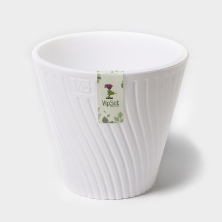 Kashpo for flowers with an insert "Louis", 1.2 l, white color-3