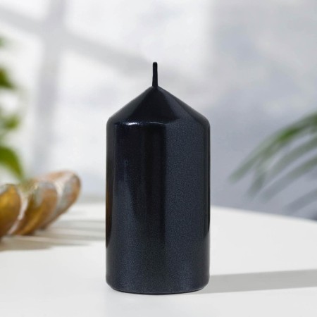 Set of candles "Column", 4 pieces, black metallic 7x3.8 cm