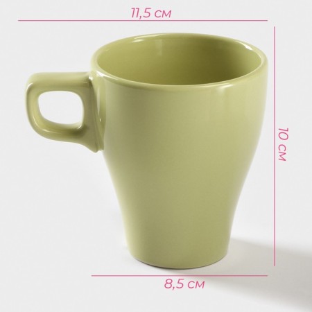 Mug ceramic shares Coffee Break, 280 ml, green color-1