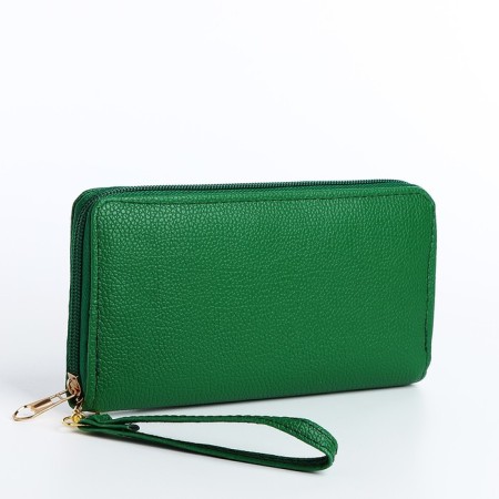 Women's wallet with lightning, green color