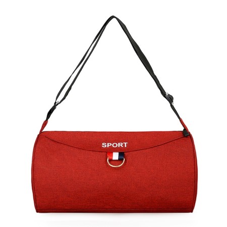 Sports bag with lightning, external pocket, long belt, burgundy color