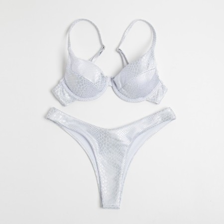 Swimsuit female separate minku color silver, size 46-4