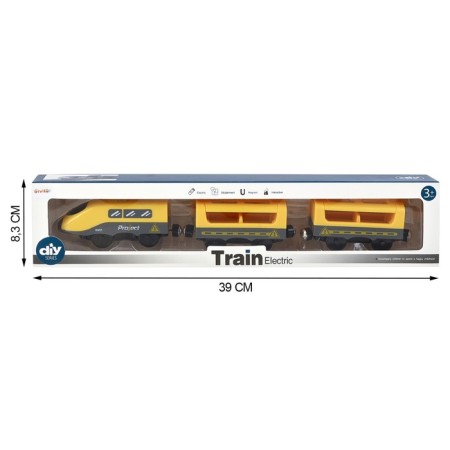 Toy train "My city", 3 items, on batteries, yellow-7