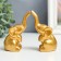 Souvenir Polystone "Two small elephants" gold set 2 pcs 3.5x4x8.8 cm
