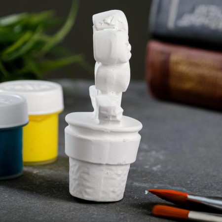 Figure for coloring "Flower in a pot" White, 4x3x8.7cm-3