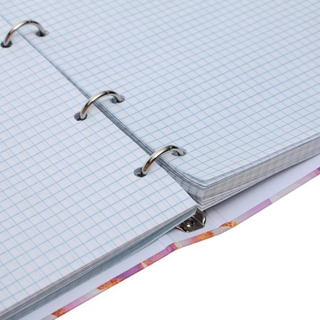 A notebook on the rings of A5 120 sheets in the Calligrata cage "Light marble", cover 7BC, without cutting down under the rings, offset block-6