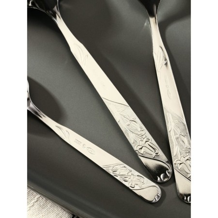 Set of cutlery "flowers", 18 objects, thickness 1.5 mm, silver color-3