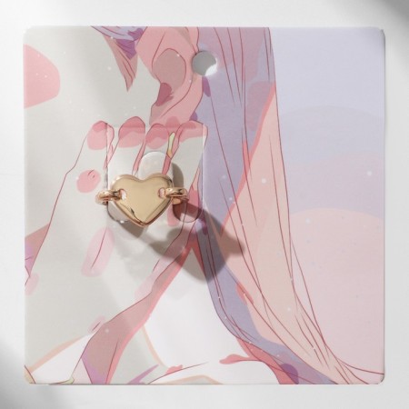 Ring "Heart" is flat, dimensionless, color gold-1