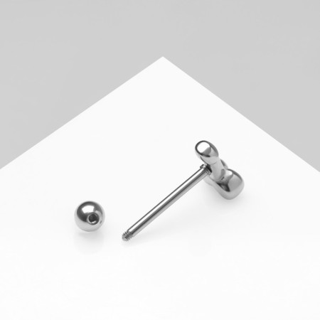 Piercing in the ear "18+" male organ, 13x7mm, color silver-2