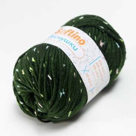 Yarn 60% acrylic, 30% cashmere, 10% silk "spring" 50 g 80 m color 26V forest green-1