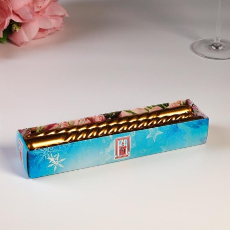 A set of candles of twisted, 1.9x 20 cm, 6 pieces, coffee-gold metallic-4