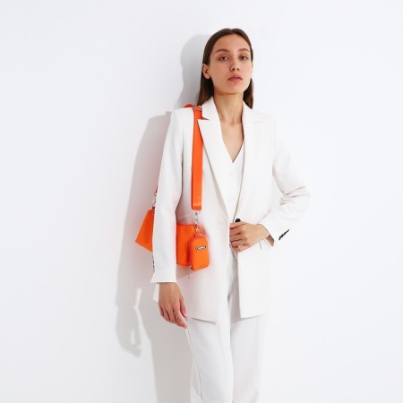 Cross-Bodi Bag on a zipper, Orange color-9