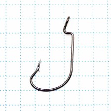 KOI Offseet Worm hook, size 2 int, BN color, offset 10 pcs.