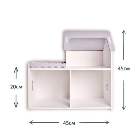Puppet house "Mini", white-gray color-3