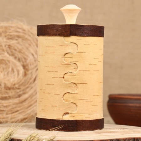 Туес "Хомка" для риса, 18 см, d=10 см, 1 л, береста-1