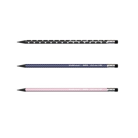 Chernographic pencil with Erichkrause "Dots", HB, Grifel D = 2.2 mm, plastic, three -sided in a tube, mix-1