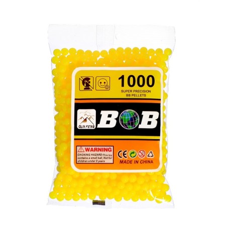 Bullets 6 mm in a bag, 1000 pcs., Yellow color-3