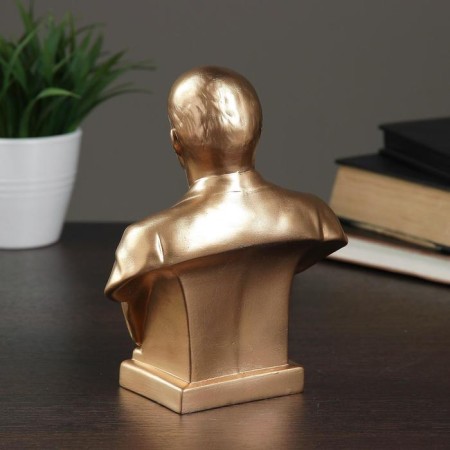 Bust Lenin Big Bronze, Gold, 8x14x18cm-2