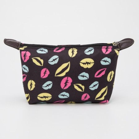 Cosmetic bag with lightning, black color-1