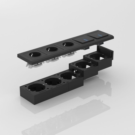 Box for overhead installation w8000008, black-1