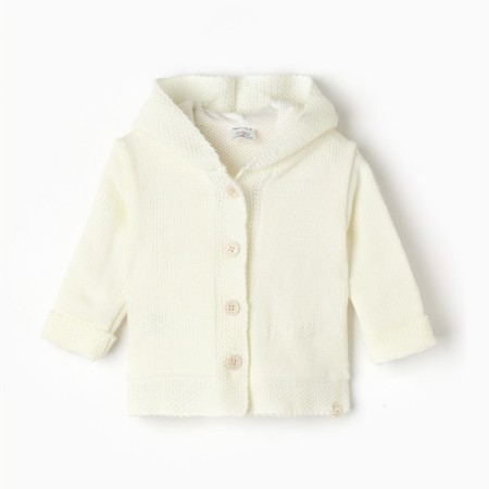 Jumper knitted baby I'm with a hood height 86-92 cm, milk