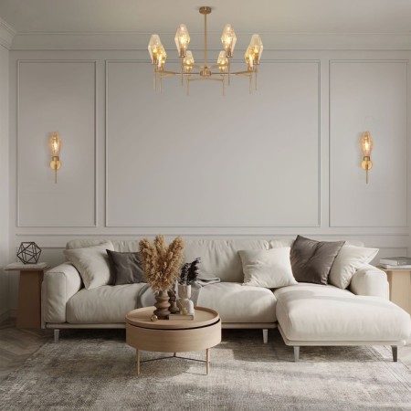 EUROSVET PRISM ceiling lamp 60143/8, E14, 8x60W, 900x900x680 mm, brass color-4