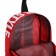A backpack with a zipper, an outer pocket, 2 side pockets, red color