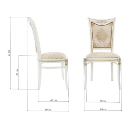 Wooden chair Mariano Buka Massive/Fabric, Milk/Beige 49x56x97 cm-8