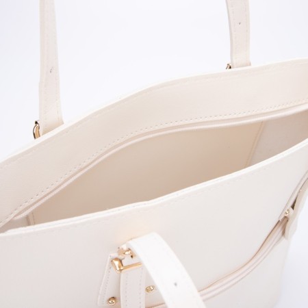 Zipper bag, external pocket, white color-2