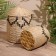A set of wicker baskets with a lid, 27x24x24/22x18x18 cm