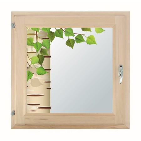Window 70x70 cm, "birch", single -chamber double -glazed window, seal