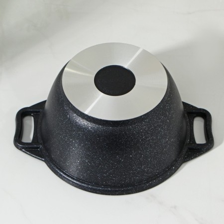 Pan, 1 l, d = 18 cm, h = 13.5 cm, glass cover, anti -stick coating, color dark marble-2