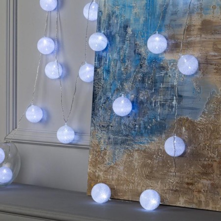 Garland "thread" 5 m with nozzles "snow -white", IP20, transparent thread, 20 LED, white glow, 220 V