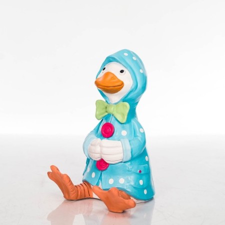 Garden figure "Duckling in a cloak" Blue, 41x39x53cm-2