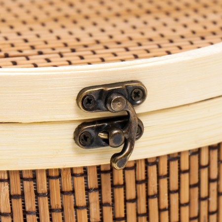 Bamboo Bamboo Casket "Round" with a cord 10x22x22 cm-1