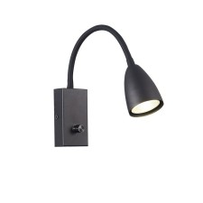 Wall lamp GU10, 1x3W, 6x24 cm, black color