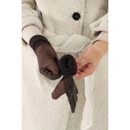 Gloves are female, dimensionless, without insulation, brown color-2