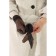 Gloves are female, dimensionless, without insulation, brown color