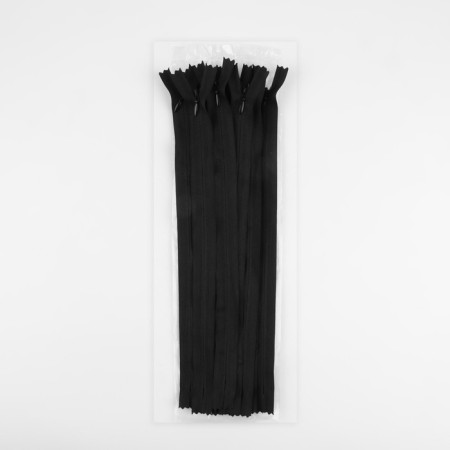 Lightning secret, No. 3, non -income, automatic lock, cotton, 30 cm, black color-2